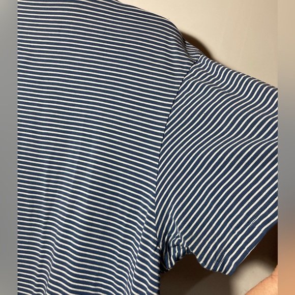 Marine Layer Men’s Short Sleeve Polo Shirt 2 Buttons Navy Stripe Size L/XL - Picture 6 of 11